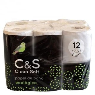 Papel Higiénico Ecológico Clean Soft 12 Rollos.