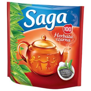 Herbata expresowa czarna Saga, 100 torebek