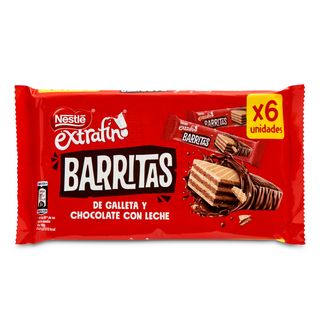 Barritas De Galleta Y Chocolate Con Leche Nestlé Extrafino Pack 108 G