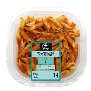 Macarrones Boloñesa Carrefour 280 GR.