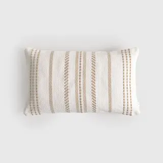 Funda De Cojín Algodón Rayas Tejidas Direc Marron Beige 30x50 cm