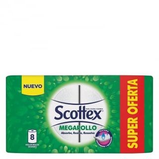 Papel De Cocina Megarollo Scottex 8 Rollos.