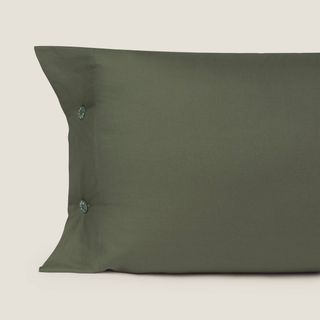 Funda De Almohada De Algodón Orgánico 180 Hilos Besto Verde Oscuro 45x160 cm