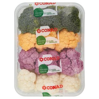 CONAD Percorso Qualità Rosette Cavoli Misti bianco, viola, arancione e broccoletto Italia 400 g - 8003170081291