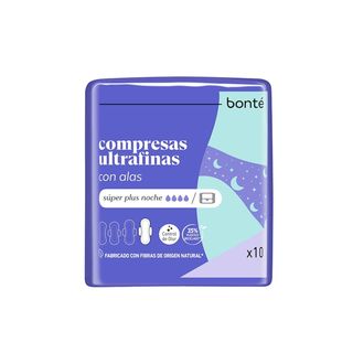 Compresa Ultra Alas Noche Bonté 10 Uds (289357)