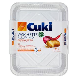 Cuki Cuoce Vaschette Alluminio Doppia Forza 4 Porzioni 4 Pz -0216