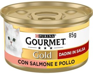 PURINA GOURMET GOLD DADINI IN SALSA SALMONE E POLLO 85GR   NES0329