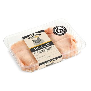 Filetes De Pechuga De Pollo Corte Fino Selección De Dia Bandeja 500 G Aprox.