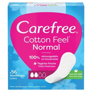 Carefree Cotton Feel Normal Wkładki higieniczne zapach aloesowy 56 szt.