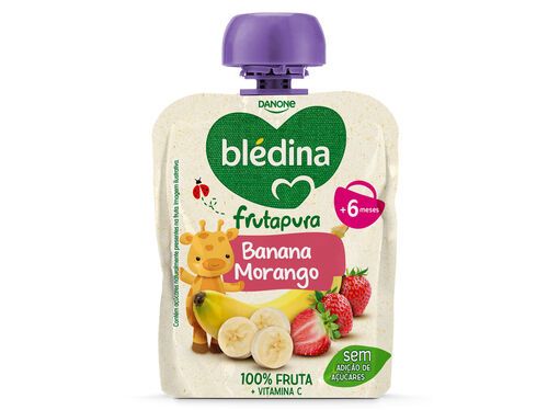 SAQUETAS BLEDINA BANANA E MORANGO 85G