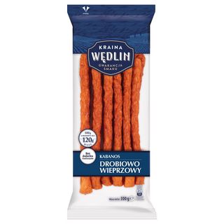 Kraina Wędlin Kabanosy drobiowo-wieprzowe, 300 g