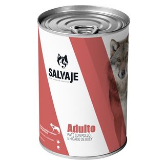 Salvaje Adulto Pollo E Hígado De Buey En Paté Lata Para Perros 0.4Kg