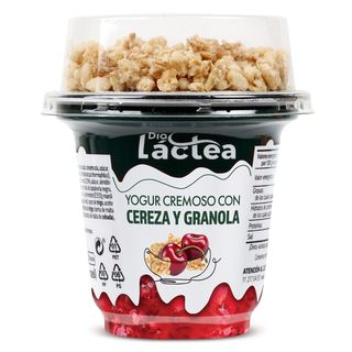 Yogur Cremoso Con Cereza Y Granola Dia Láctea Vaso 230 G