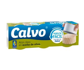 Atún Claro en Aceite de Oliva Vuelca Fácil Calvo Lata de 52 G. 3 Uds.