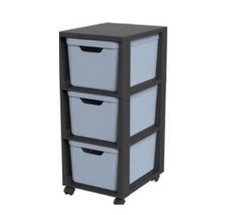 Cassettiera 3Cassetti X 16Lt Con Ruote Jive Blu 38,5X28,6X37,9 Cm