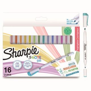 Blíster 16 Rotuladores Sharpie S-Note Duo Doble Punta Fina Y Biselada Colores Pastel (3026981821158)