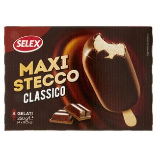 Selex 4 Maxistecchi Di Gelato Vaniglia Ricoperti Cioccolato Al Latte 350 G - 85019