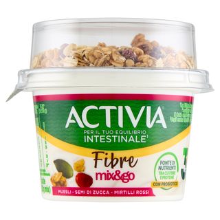 Activia Mix&Go Con Probiotico Bifidus, Yogurt Con Muesli, Semi Di Zucca E Mirtilli Rossi, 170G
