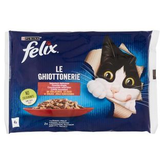 Felix Le Ghiottonerie Selezioni Deliziose In Gelatina (Manzo & Pollo) 4 X 85 G - 146124