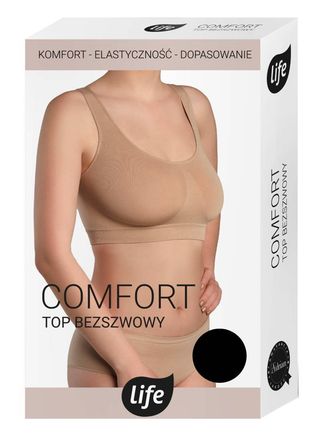 Life Comfort Top Bezszwowy Rozm. L Czarne