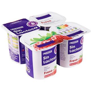 Preparado Lácteo Sin Lactosa De Fresa Eroski, Pack 4X125 Gr. (18270413)