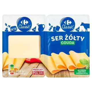 Carrefour Classic Ser żółty gouda 500 g (2 x 250 g)