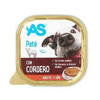 Comida Húmeda Perros Paté Cordero AS 300Gr (299377)