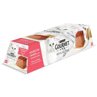 Mousse Para Gatos De Salmón Gourmet Caja 4 X 57 G