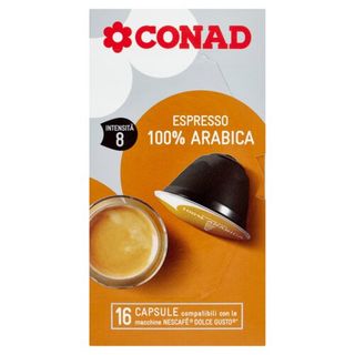CONAD Espresso 100% Arabica 16 Capsule compatibili con le macchine Nescafé Dolce Gusto 96 g - 8003170074774