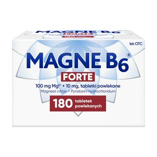Magne B6 Forte, 100 mg + 10 mg, tabletki powlekane, 180 szt.
