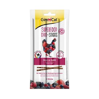 Gimcat superfood duo sticks pollo e frutti di bosco 3x5g