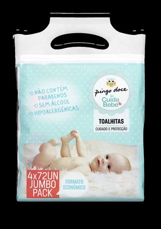 Toalhitas Bebe Pingo Doce 4X72Un Cuida Bebé