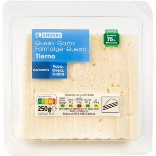 Queso Tierno Eroski, Cuña Cortada 250 G (26202556)