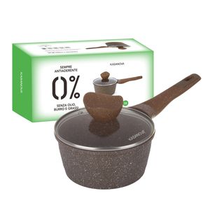 Casseruola 18 cm - antiaderente 0 grassi con coperchio