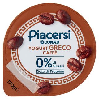 PIACERSI CONAD Yogurt Greco Caffè 0% di Grassi 170 g - 8003170100237