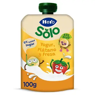 Yogur Con Plátano Y Fresa Hero 100 G