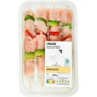 Brocheta De Pechuga De Pollo Eroski , Bandeja 360 G