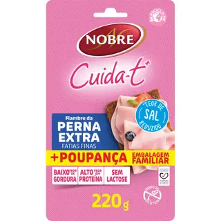 Fiambre da Perna Extra Fatias Finas Cuida-t+ Nobre (emb. 220 gr)