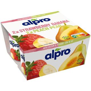 Yogur Sabor Fresa-Plátano-Pera-Melocoton Alpro, Pack 4X125 G (26233064)
