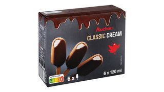 Auchan - Lody śmietankowo waniliowe w czekoladzie mlecznej - 6 x 120 ml