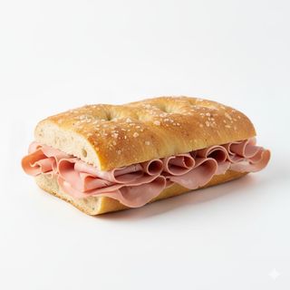 Focaccia genovese, fresca con mortadella