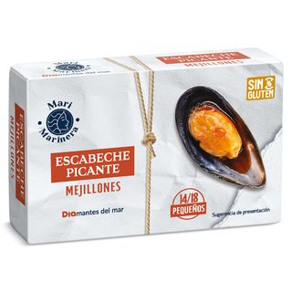 Mejillones En Escabeche Picantes 14/18 Piezas Dia Mari Marinera Lata 69 G