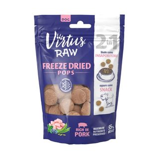 Virtus dog raw snack insaporitore freeze dried pops 30g maiale