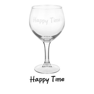 Calice in vetro scritta Happy time - 620 ml