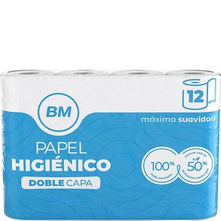 BM Papel Higiénico De 2 Capas 12 Rollos