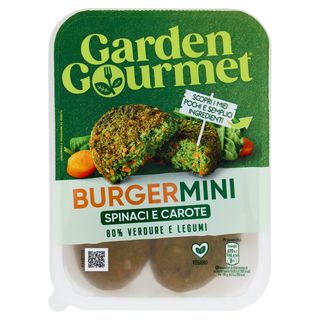 Garden Gourmet Burgermini Vegano Di Spinaci E Carote 4 Pezzi 160G