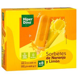Hiperdino Polos De Limón Y Naranja 8 X 80 Ml