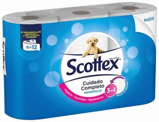 Papel Higienico Megarrollo Scottex 2 Capas 6 Unidades