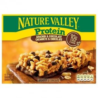 Barritas Proteínas Sabor Cacahuete Chocolate Nature Valley Sin Gluten 4 Barritas De 40 G.