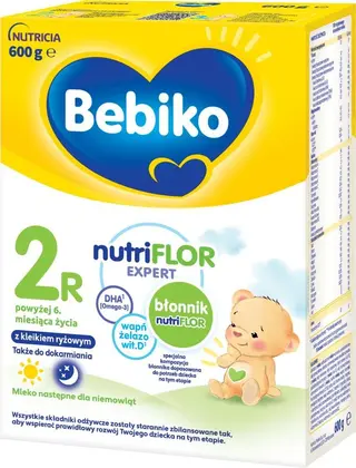 Bebiko 2R NUTRIflor Expert Mleko następne z kleikiem ryżowym dla niemowląt powyżej 6. miesiąca życia 600 g